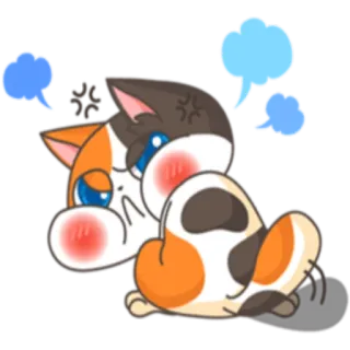 😤 95569655 кот, злой, стикер, мультфильм, милый, животное whatsapp sticker