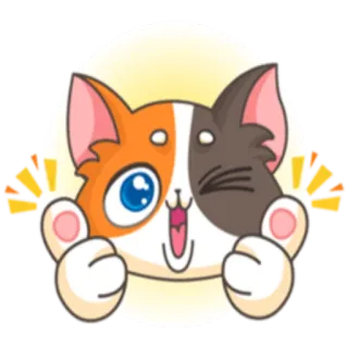 😉 cf86921f кот, стикер, милый, большой палец вверх, эмодзи, животное whatsapp sticker