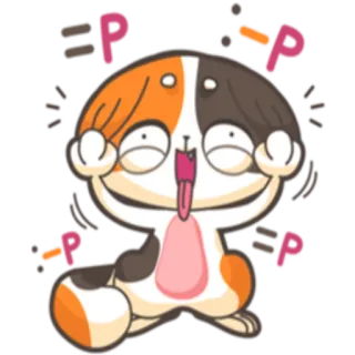 😶 f1fe1c59 ep кот, мультфильм, язык, счастливый, милый, каваий, животное whatsapp sticker
