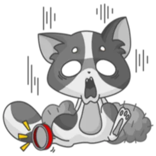 😱 f28490d1 шокированный кот, сюрприз, мультфильм, стикер, испуганный, животное whatsapp sticker