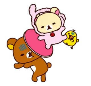 😰 507079cd Rilakkuma, ours, kawaii, mignon, dessin animé telegram sticker