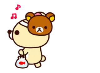 😗 5517a1db Rilakkuma Rilakkuma, ours, dessin animé, kawaii, mignon, autocollant, animation telegram sticker