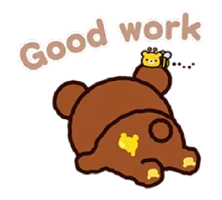 👍 61cc3424 Good work ours, miel, abeille, mignon, animal, bon travail telegram sticker