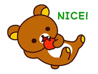 👍 a912f1ce NICE! ours, pomme, dessin animé, mignon, kawaii telegram sticker