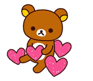 ❤ bf935cdc Rilakkuma ours, mignon, dessin animé, coeurs, rilakkuma, kawaii telegram sticker