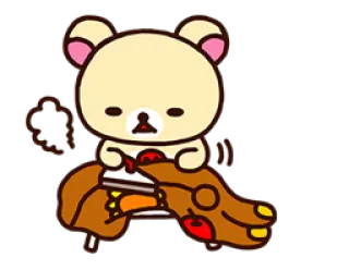 🐻 c86e2db4 Rilakkuma Rilakkuma, ours, gâteau, kawaii, mignon, dessert telegram sticker