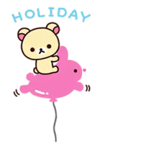 🐻 d54a4fa9 Rilakkuma HOLIDAY fête, ours, lapin, dessin animé telegram sticker