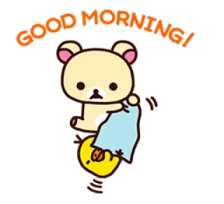 ☀ dabaddef GOOD MORNING! ours, bonjour, mignon, kawaii telegram sticker