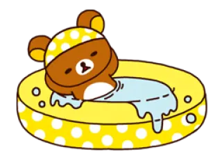 ☺️ ef227dfa ours, dessin animé, bain, relaxation, mignon telegram sticker