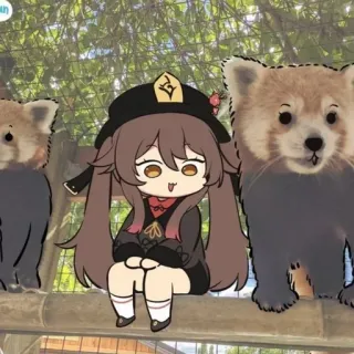 💭 c1506a95 Hu Tao Genshin Impact Hu Tao, Genshin Impact, แพนด้าแดง, อนิเมะ, น่ารัก, คาวาอิ telegram sticker