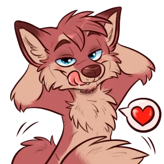 😜 230649bb Furry, Cartoon, Wolf, Liebe, Herz, Süß whatsapp sticker