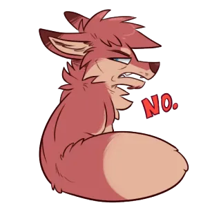 😡 2c2571bd NO. fuchs, wütend, nein, cartoon, tier, ablehnung whatsapp sticker