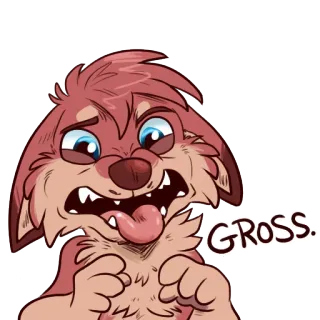 😨 4ff16886 GROSS. eklig, angewidert, Cartoon, Tier, Fell whatsapp sticker