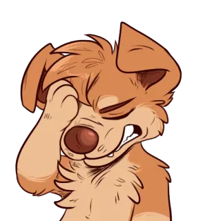 😑 57cb79cc Hund, Cartoon, verlegen, traurig, fell whatsapp sticker