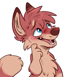 😳 58dbd770 Furry, Anthropomorph, Hund, Süß, Schweiß, Erröten whatsapp sticker