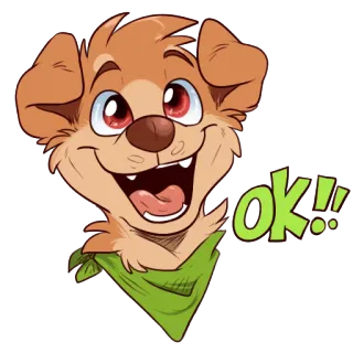 😄 86e8df84 OK!! Hund, Cartoon, Zustimmung, süß, Welpe, Tier whatsapp sticker
