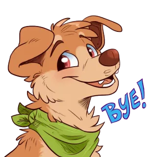 😌 9d457b0c Bye! Hund, Cartoon, Tschüss, Tier whatsapp sticker