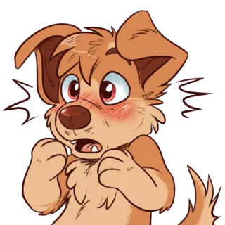 😮 ae84a8b1 Hund, Cartoon, verängstigt, verlegen, rot whatsapp sticker