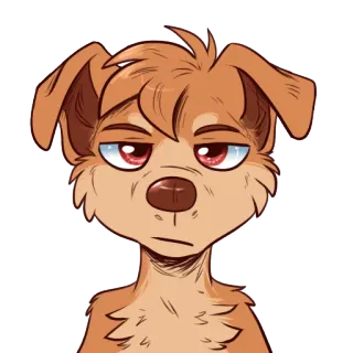 😞 af34ed68 Hund, Tier, Cartoon, Porträt, Fell whatsapp sticker