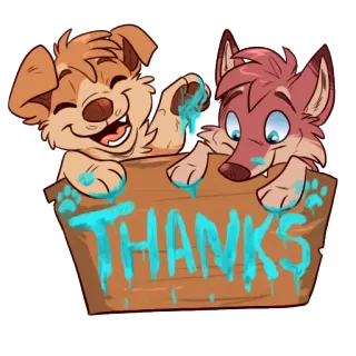 👍 b922f493 THANKS Hund, Fuchs, Tier, Danke, Positiv whatsapp sticker