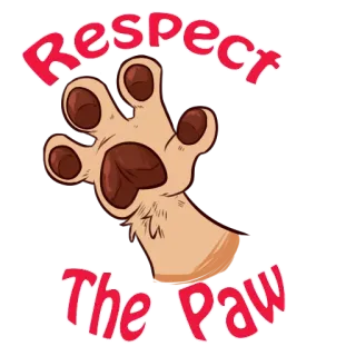 🐾 bfc345e6 Respect The Paw Pfote, Respekt, Tier, süß, Katze, Hund whatsapp sticker