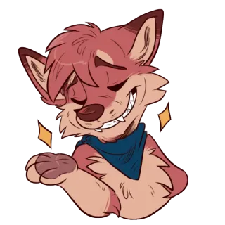 😏 d1284e91 Furry, Anthropomorph, Lächelnd, Fuchs, Tier, Schal whatsapp sticker