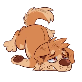 😞 d406fb7e Hund, Cartoon, müde, Welpe, süß, Tier whatsapp sticker