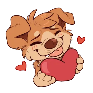 ❤ d43f8d54 Hund, Liebe, Herz, Süß, Cartoon, Tier, Welpe whatsapp sticker