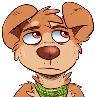 😕 dd457213 Hund, Cartoon, traurig, Tier, Fell whatsapp sticker