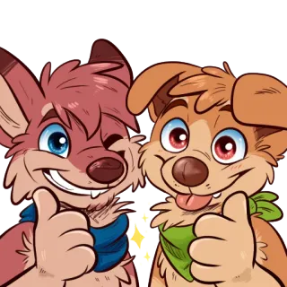👍 e0a13afd Tier, Hund, Fell, Cartoon, Freundlich, Niedlich whatsapp sticker