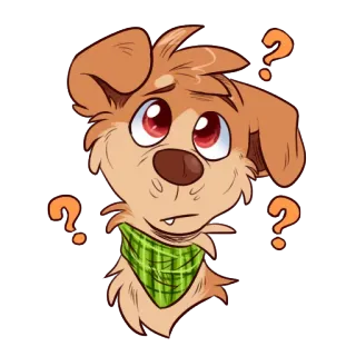 😕 f655ec37 Hund, Frage, verwirrt, Cartoon, Welpe whatsapp sticker