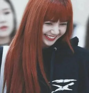 🌸 75bf8164 Lisa Lisa, K-pop, singer, celebrity, woman, smile, red hair telegram sticker