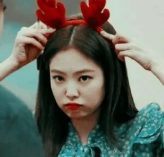 🌼 80c688bb woman, deer horns, female, headband, girl, christmas telegram sticker