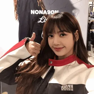 🌼 a56af7d2 Lisa NONA9ON K-Pop, Music, Korean, Thumbs up, Singer telegram sticker