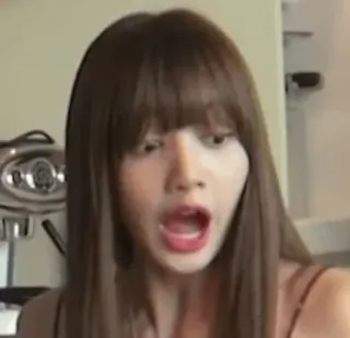 🌸 bde68acc Lisa woman, shocked, surprised, open mouth, portrait, k-pop, singer, lisa telegram sticker