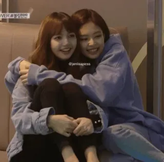 🌼 db8db78b @jenlisapicss friendship, hugging, k-pop, girls, smiling, group telegram sticker