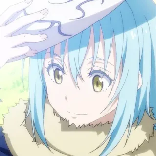 💙 375785a0 Rimuru Tempest That Time I Got Reincarnated as a Slime Anime, Isekai, Slime, Quái vật, Mặt nạ telegram sticker