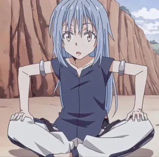 💙 47b0698b Rimuru Tempest That Time I Got Reincarnated as a Slime Anime, Isekai, Slime, Dễ thương, Tóc xanh telegram sticker