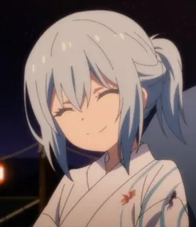 💙 7e64cc72 anime, cô gái, cười, dễ thương, yukata telegram sticker