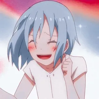 💙 90c2f0ae anime, cô gái, nụ cười, hạnh phúc telegram sticker