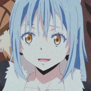 💙 b04a00d4 Rimuru Tempest That Time I Got Reincarnated as a Slime Anime, Isekai, Quái vật, Tóc xanh, Nụ cười telegram sticker