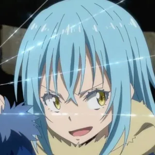 💙 dbd35d11 Rimuru Tempest That Time I Got Reincarnated as a Slime Anime, Isekai, Slime, Tóc xanh, Rimuru telegram sticker