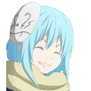 😁 4dbb5c80 Rimuru Tempest That Time I Got Reincarnated as a Slime 애니, 이세계, 슬라임, 리무루 템페스트, 판타지, 마스크 telegram sticker