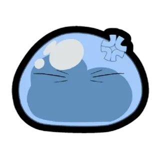 😡 6a0f60c3 화난, 슬라임, 귀여운, 만화, 파란색 telegram sticker