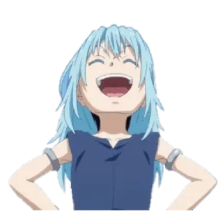 😅 c97af554 Rimuru Tempest That Time I Got Reincarnated as a Slime 애니메이션, 슬라임, 만화, 행복, 웃는 telegram sticker
