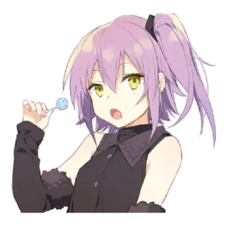 😐 806bffef 애니메이션, 만화, 소녀, 사탕 telegram sticker