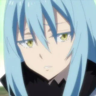 😒 587e5a53 Rimuru Tempest That Time I Got Reincarnated as a Slime Anime, Isekai, Slime, Reinkarnasi, Fantasi telegram sticker