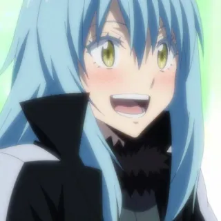 😄 7860908c Rimuru Tempest That Time I Got Reincarnated as a Slime Anime, Slime, Isekai, Senyum, Senang telegram sticker