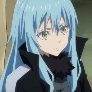 🙁 8b024e10 Rimuru Tempest That Time I Got Reincarnated as a Slime Anime, Isekai, Slime, Rambut biru, Fantasi telegram sticker
