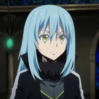 🙁 de1b1c16 Rimuru Tempest That Time I Got Reincarnated as a Slime Anime, Isekai, Slime, Monster, Rambut biru telegram sticker